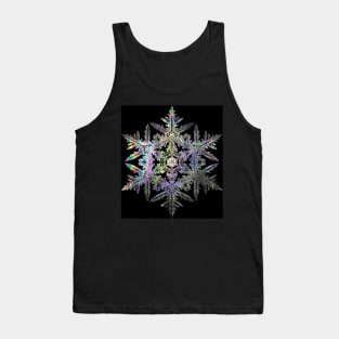 Iridescent Fractal Snowflake on a Black Background Tank Top